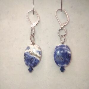 Handcrafted Blue Stone Earrings